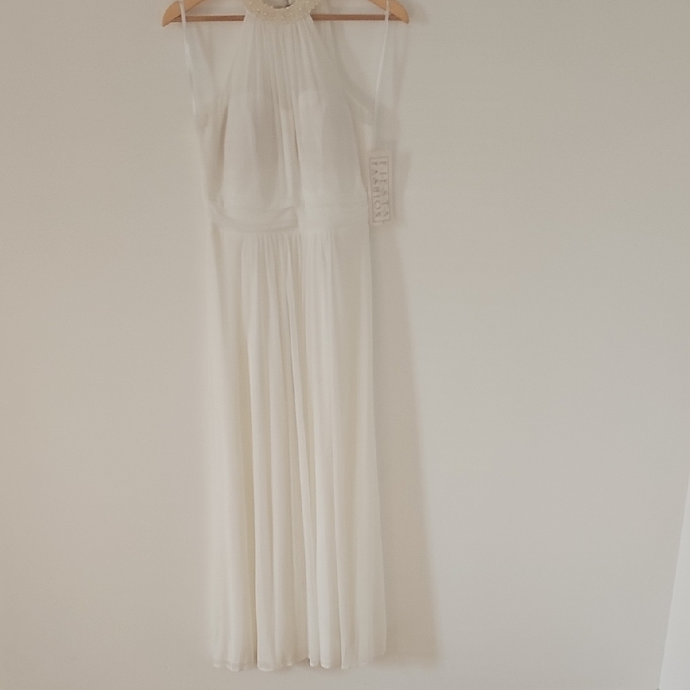Elegant White Halter Dress